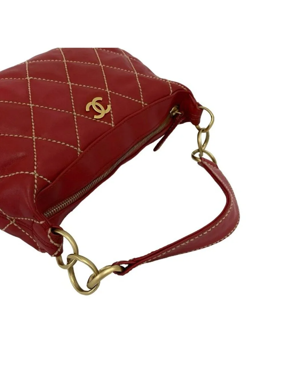 Chanel CC Logo Wild Stitch Lambskin Handbag